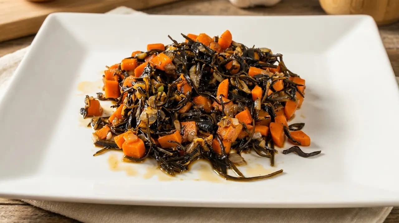 Recette 91: Algue arame à l'oignon et à la carotte